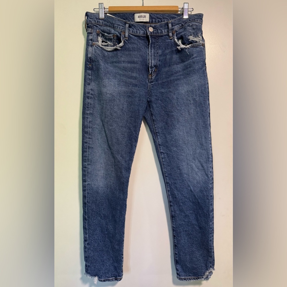 Agolde Toni Straight Leg Jean Distressed Cropped Size 30